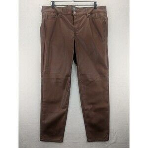 Torrid Perfect Skinny Faux Leather High Rise Pants 16T NWT Root Beer/Brown